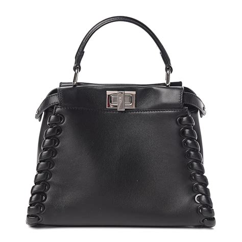 fendi mini peekaboo whipstitched satchel bag|Fendi peekaboo leather satchel.